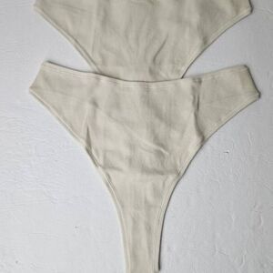 2 PAIR SKIMS COTTON RIBBED PANTY NWT
